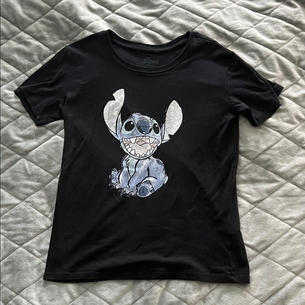 Stitch Adult Small Shirt Black and Blue